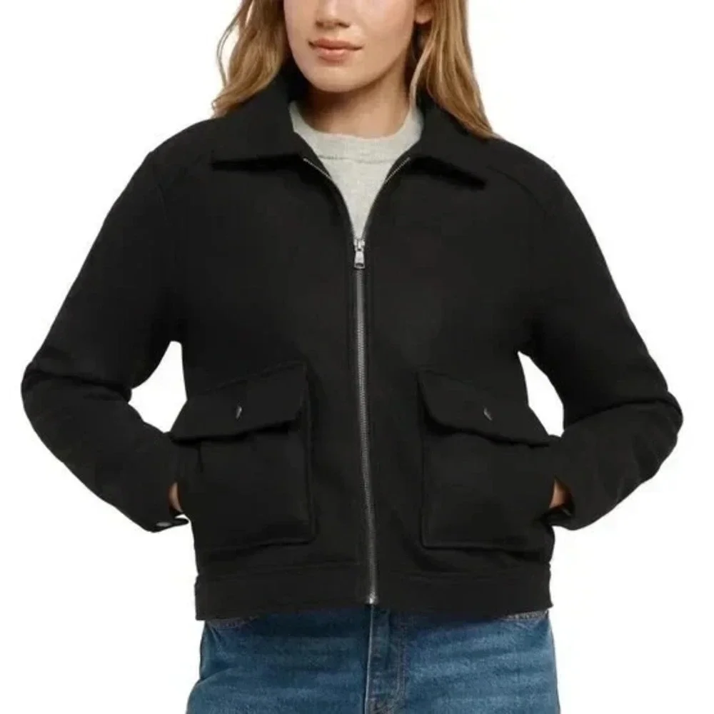 Banana Republic Women's Full Front Zip Jacket Black Color Size Large NWT - Picture 2 of 10